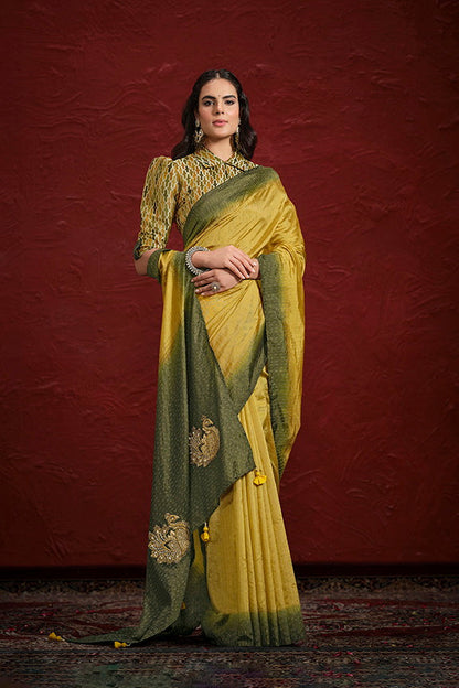 Green Natural Crepe Georgette Silk Sequence with Handwork Saree