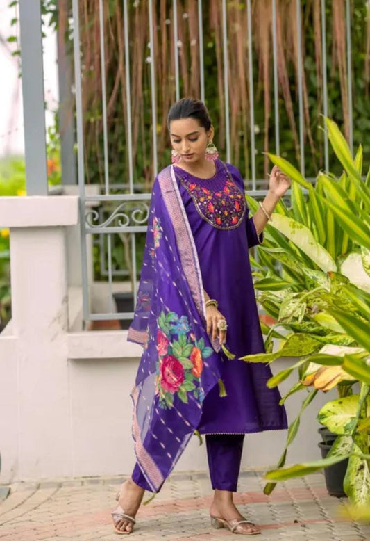 SOFT COTTON WITH EMBROIDERY WORK SUIT