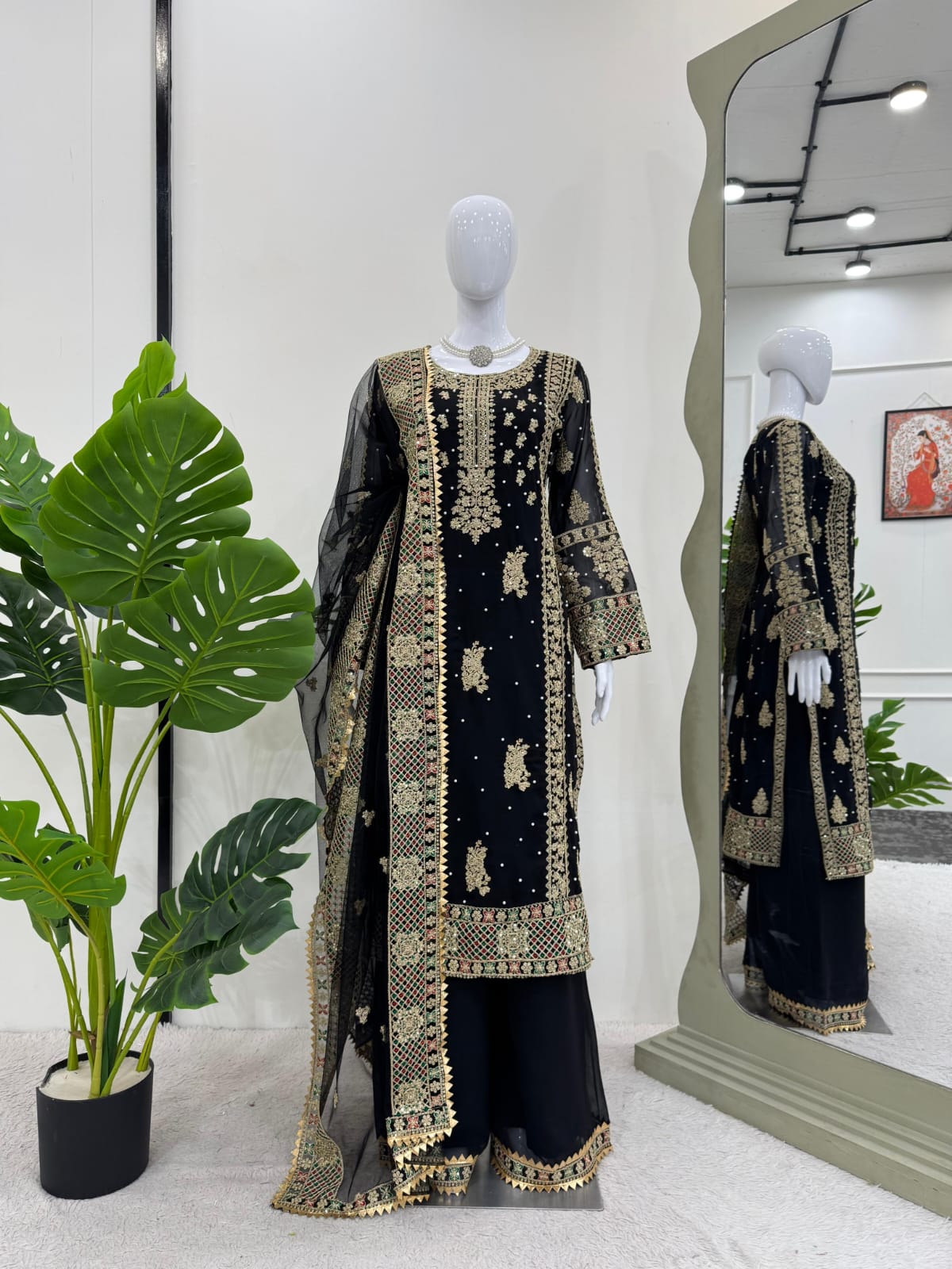 Designer Pakistani Dress in 2 Different Colours Variations