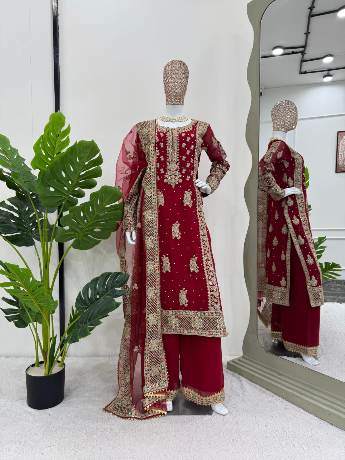 Designer Pakistani Dress in 2 Different Colours Variations