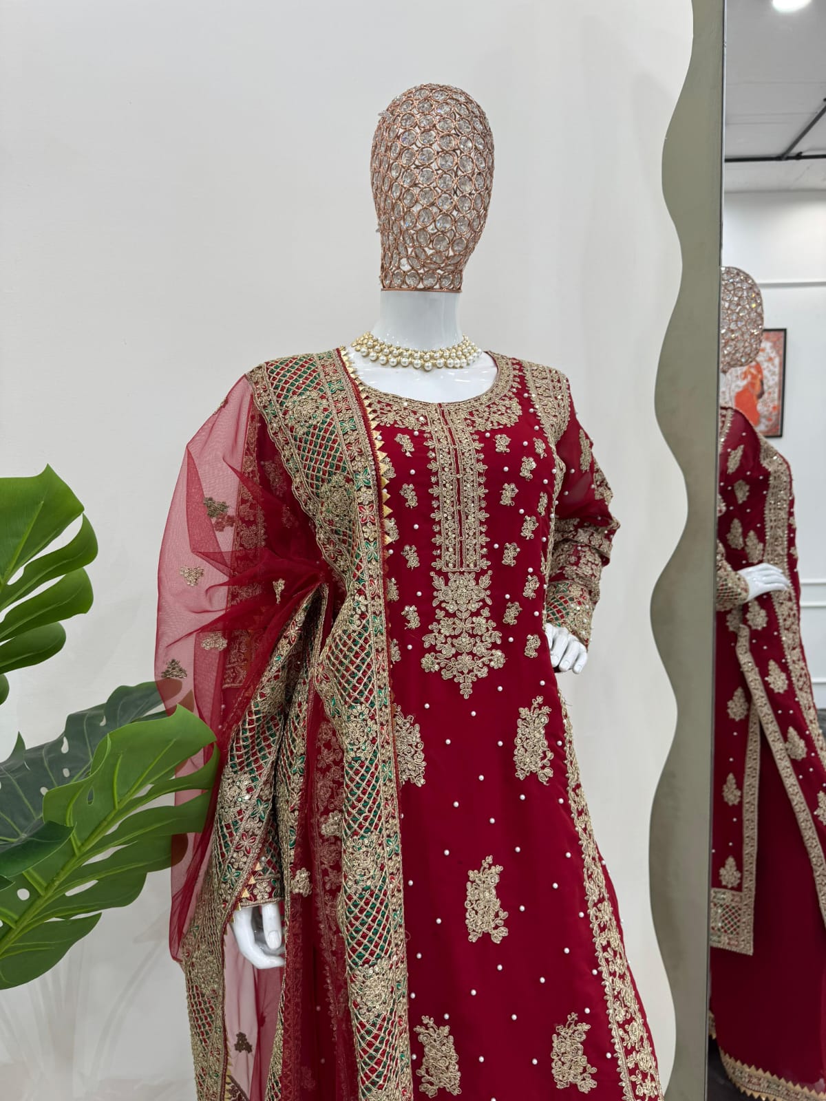 Designer Pakistani Dress in 2 Different Colours Variations