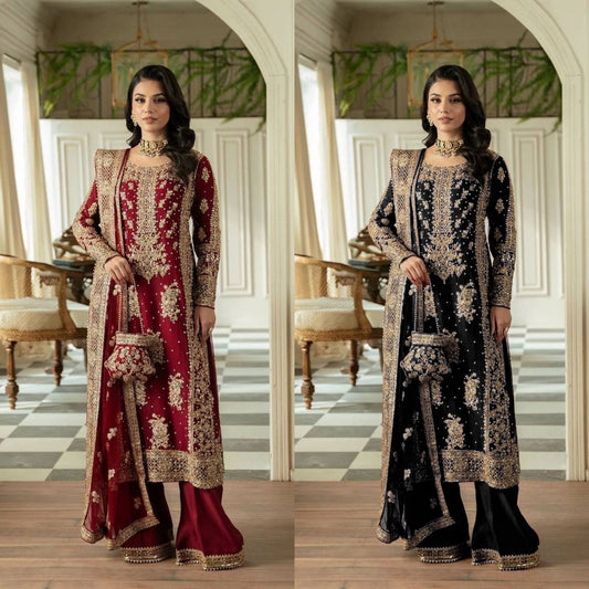 Designer Pakistani Dress in 2 Different Colours Variations