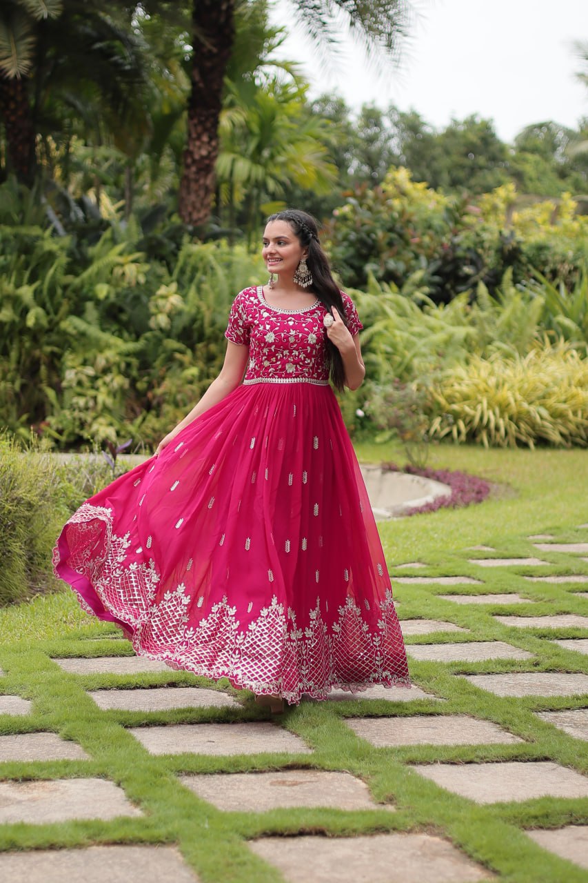 FEMENICA GREEN AND PINK GOWN