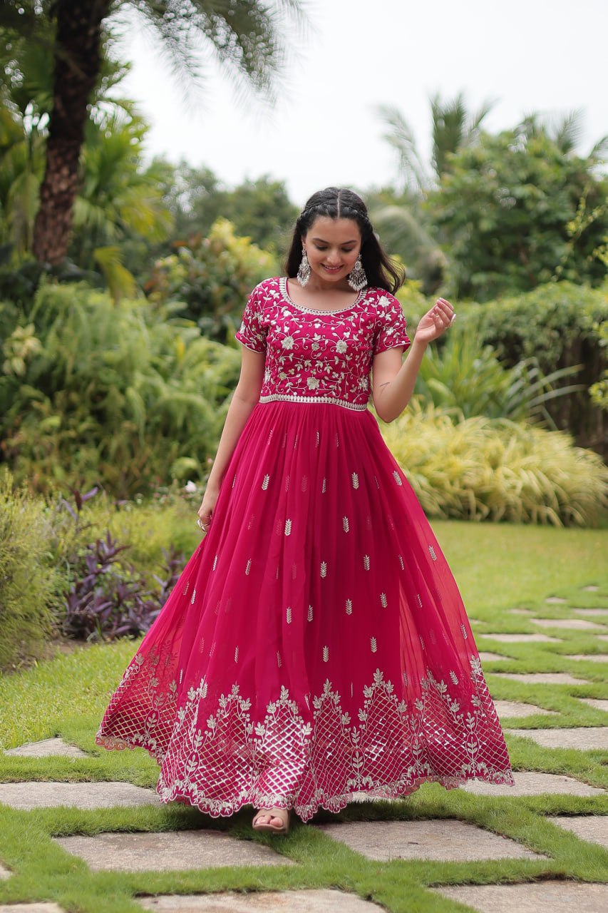 FEMENICA GREEN AND PINK GOWN