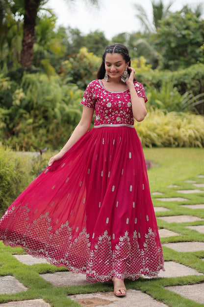 FEMENICA GREEN AND PINK GOWN