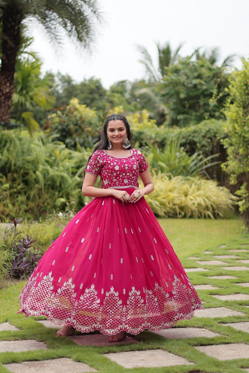 FEMENICA GREEN AND PINK GOWN