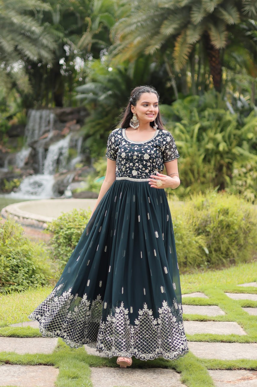 FEMENICA GREEN AND PINK GOWN