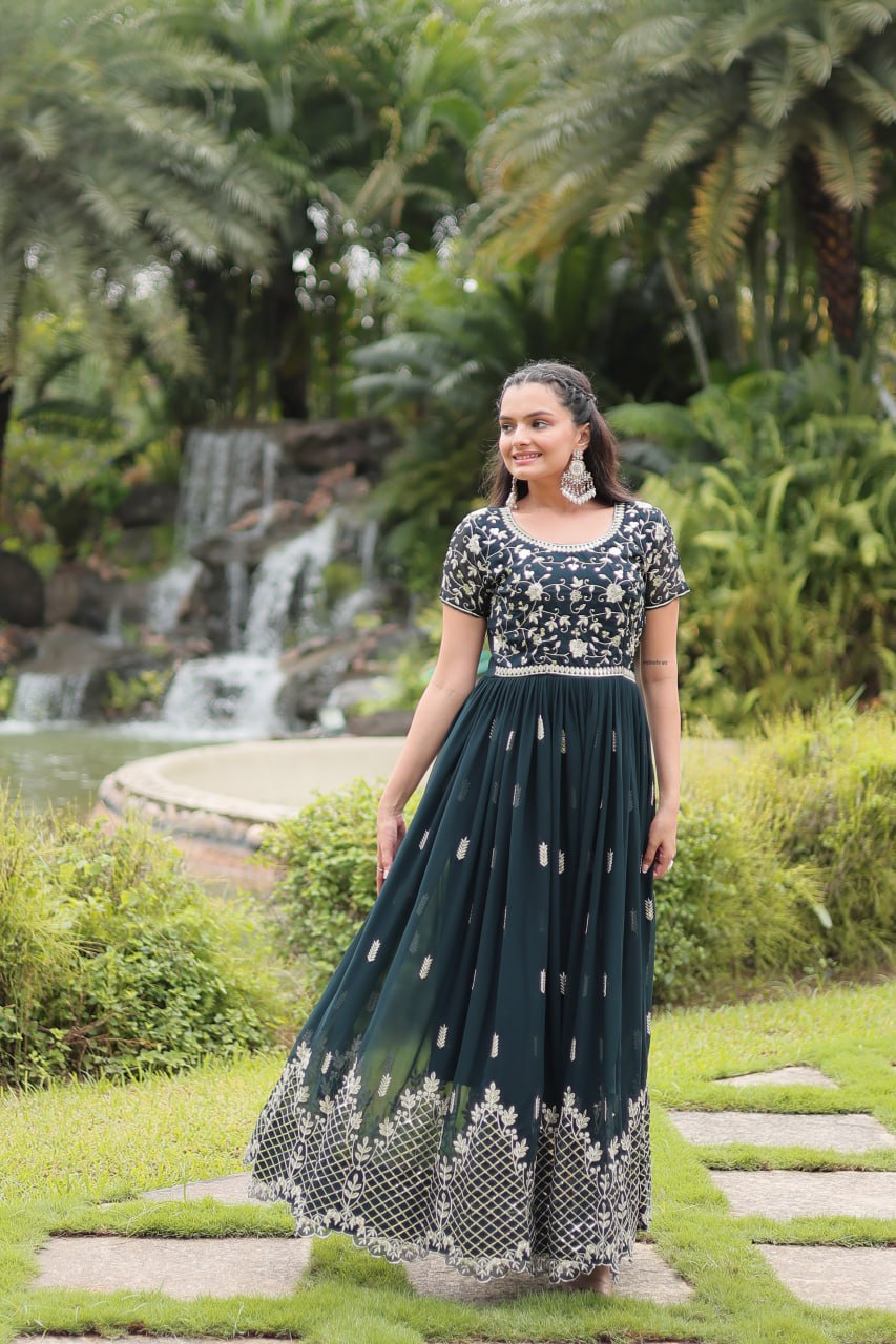 FEMENICA GREEN AND PINK GOWN