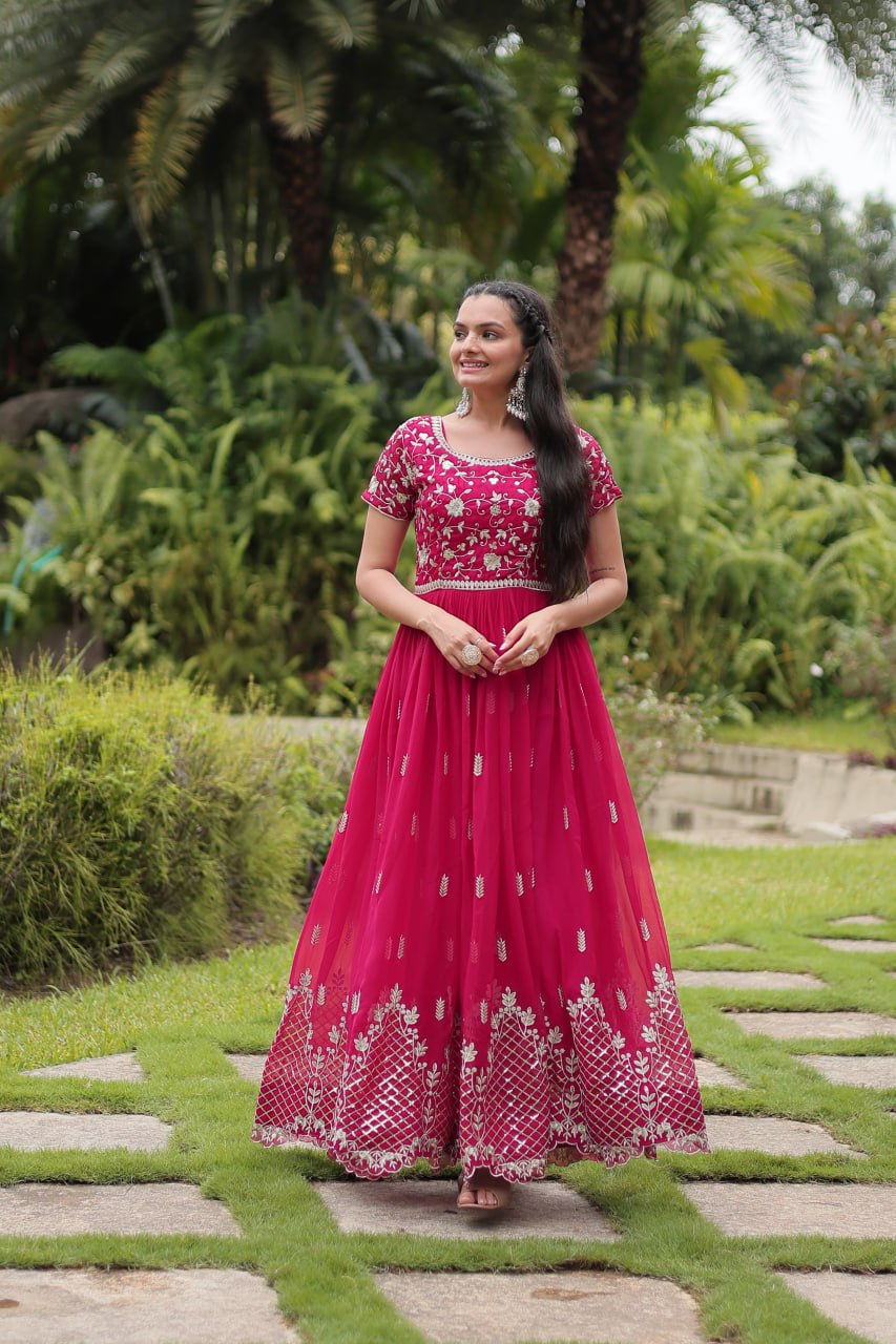 FEMENICA GREEN AND PINK GOWN