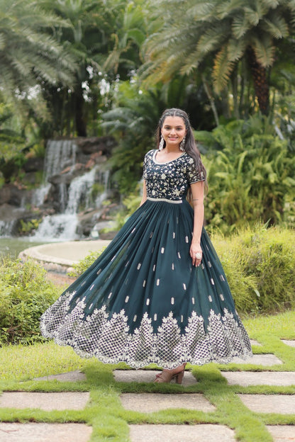 FEMENICA GREEN AND PINK GOWN