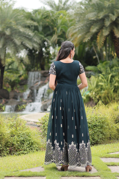 FEMENICA GREEN AND PINK GOWN