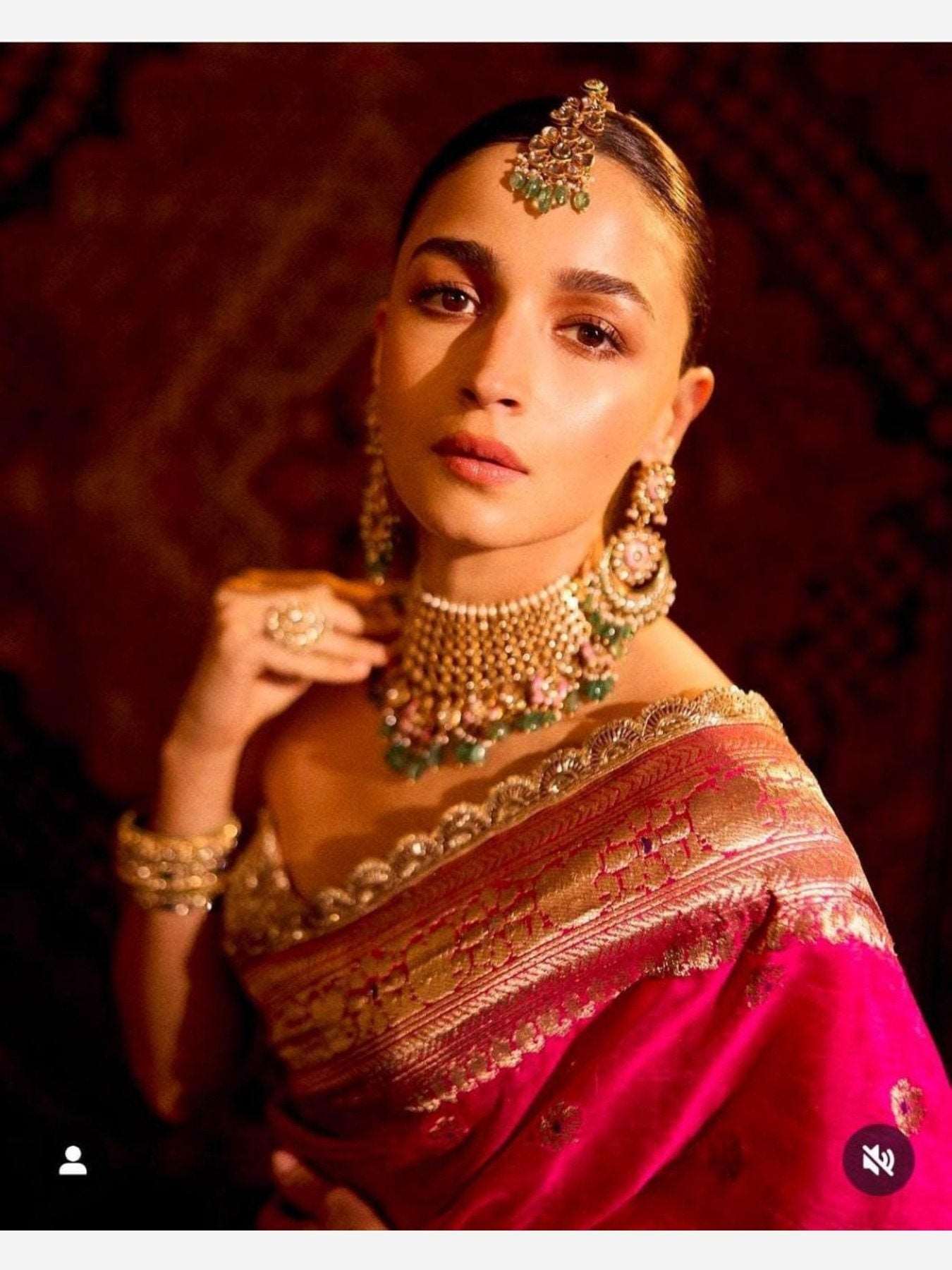 Alia Bhatt Style Silk Saree with Jacquard work - Femenica