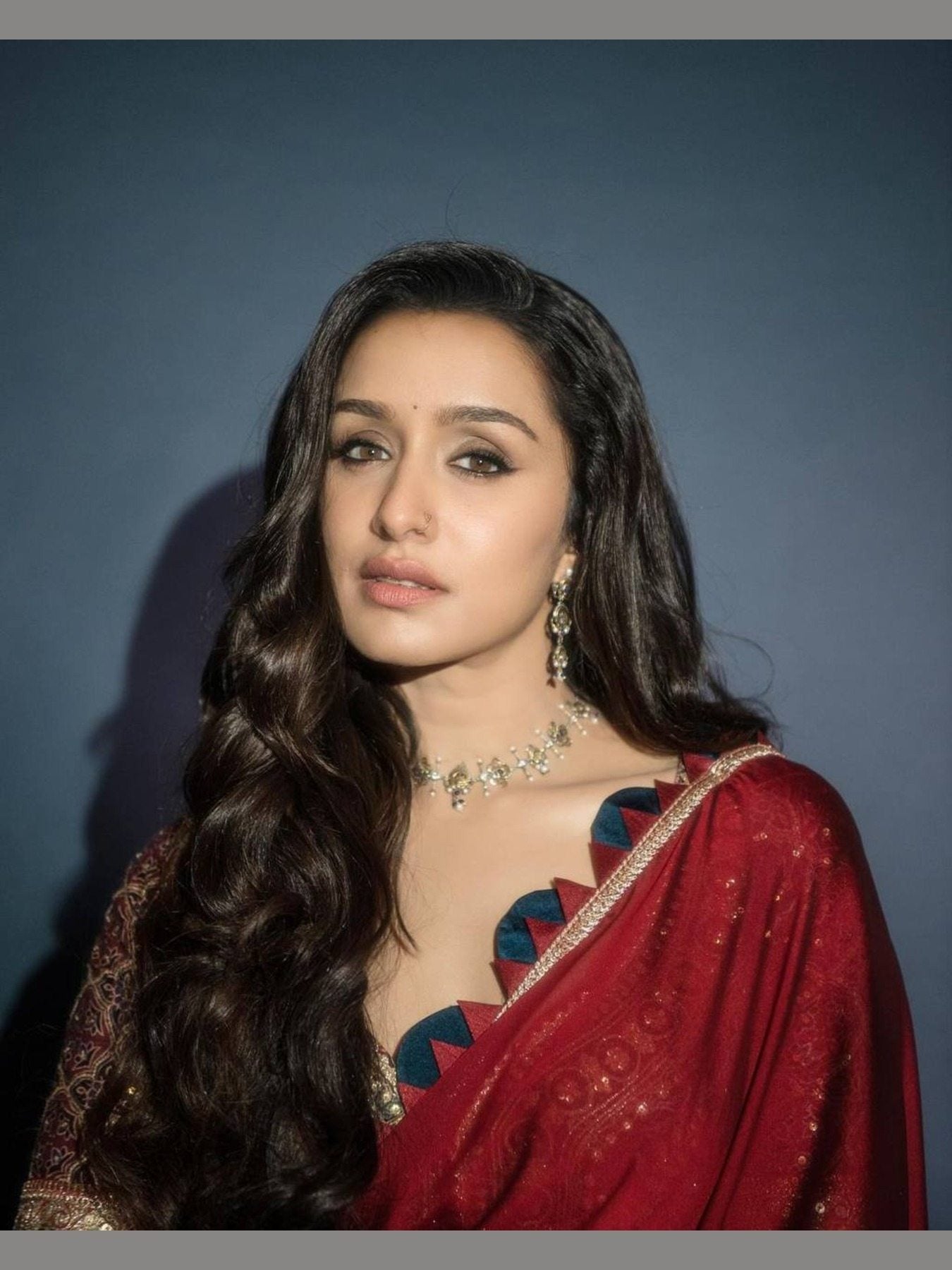 Shraddha Kapoor inspired embroidered red silk saree - Femenica