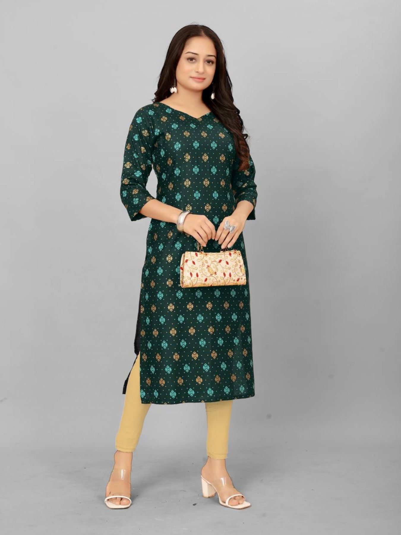 Heavy Rayon Printed Kurti For Women - Femenica