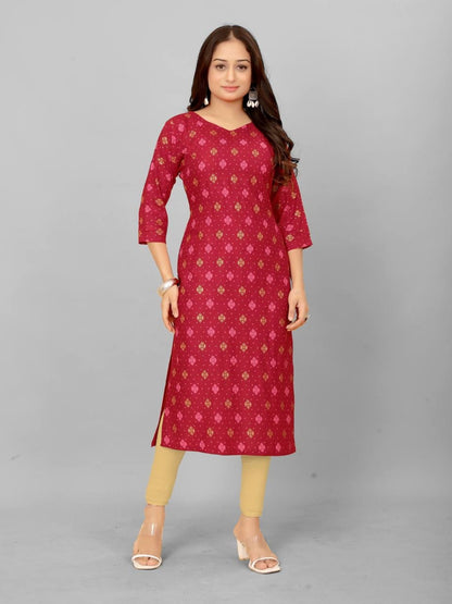 Heavy Rayon Printed Kurti For Women - Femenica