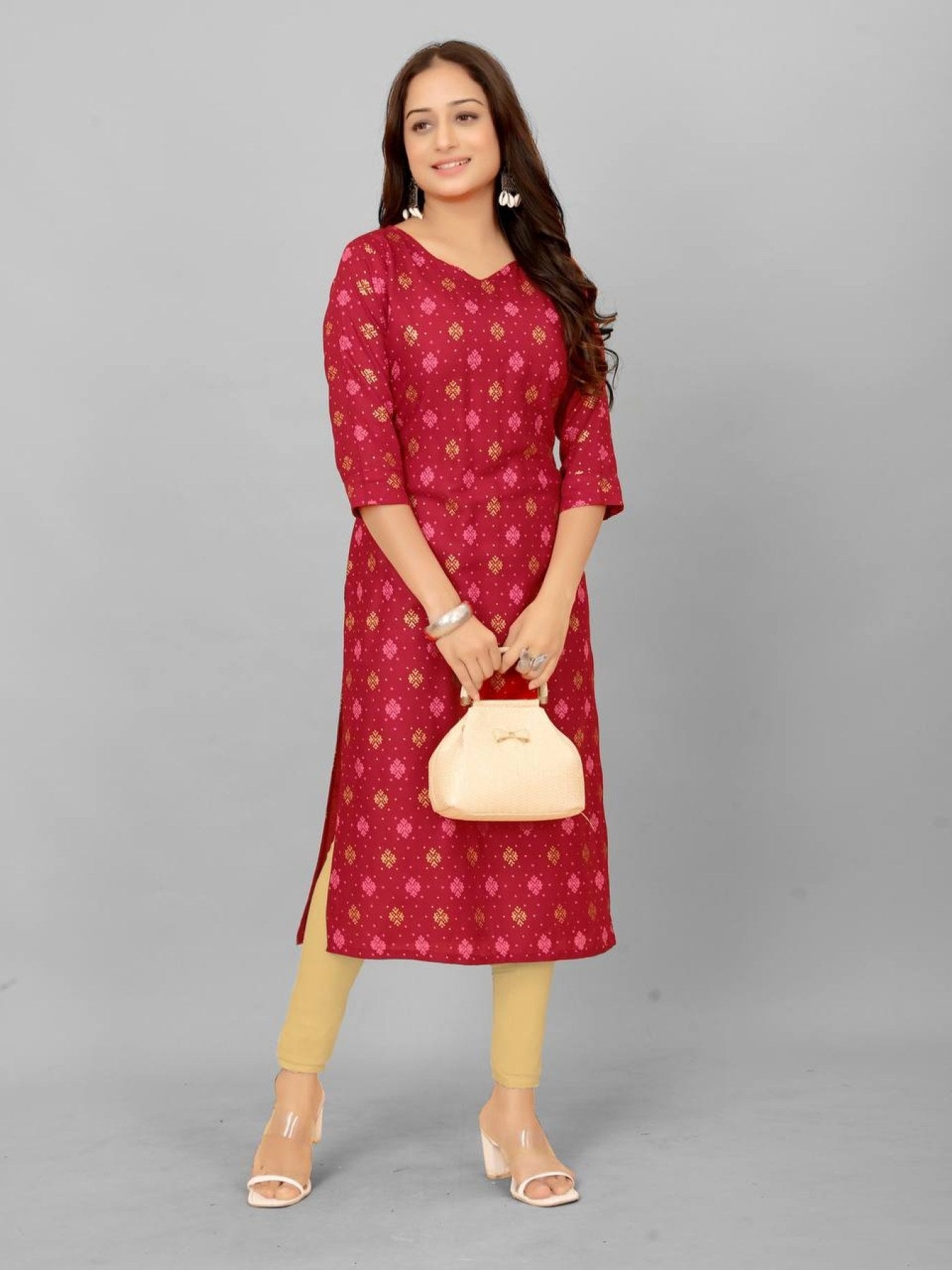 Heavy Rayon Printed Kurti For Women - Femenica