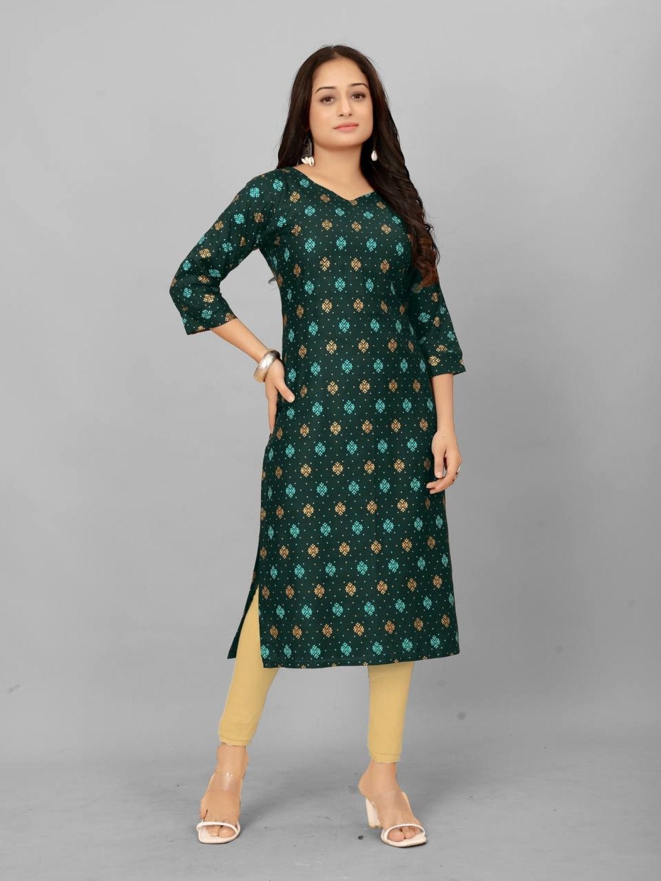 Heavy Rayon Printed Kurti For Women - Femenica