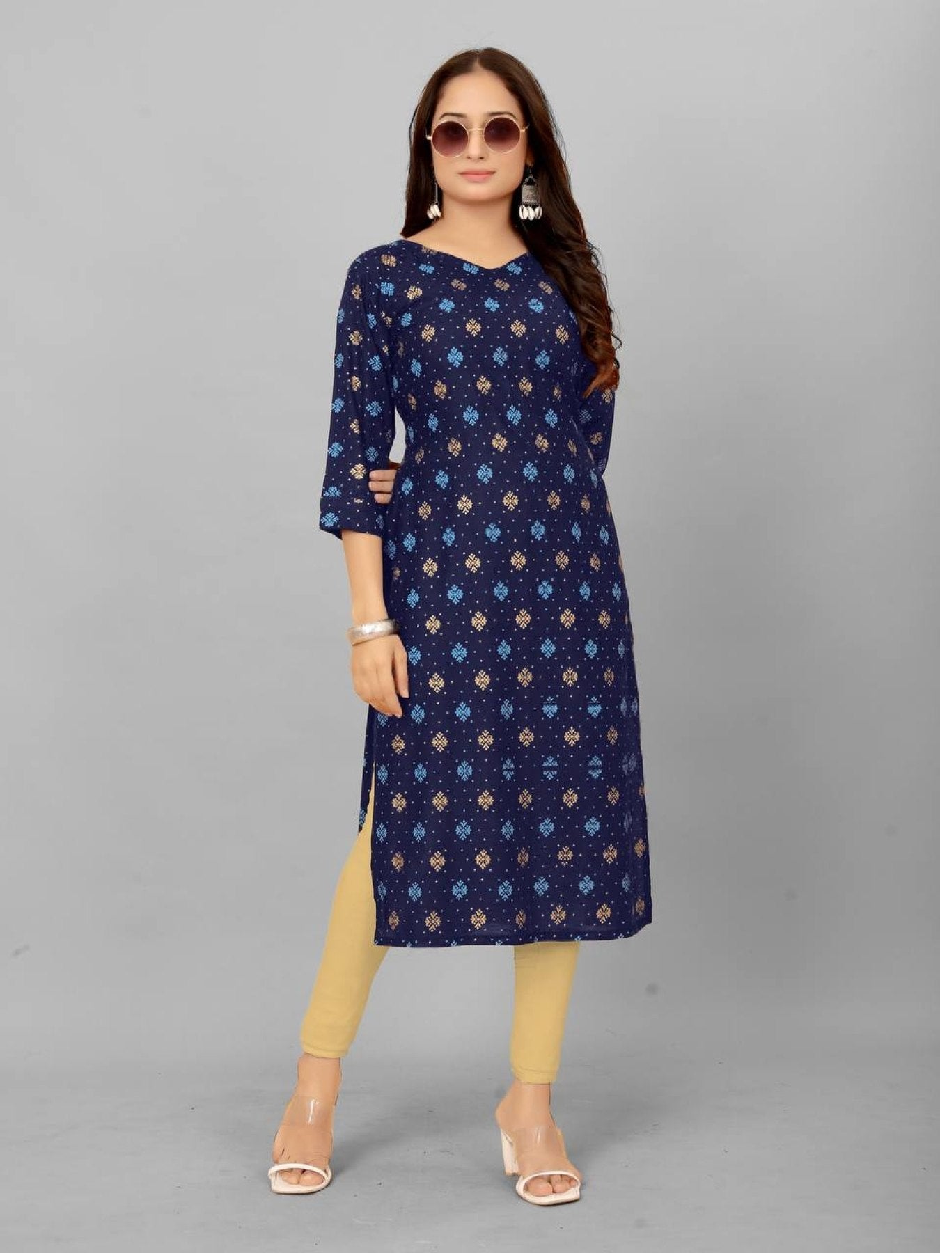 Heavy Rayon Printed Kurti For Women - Femenica