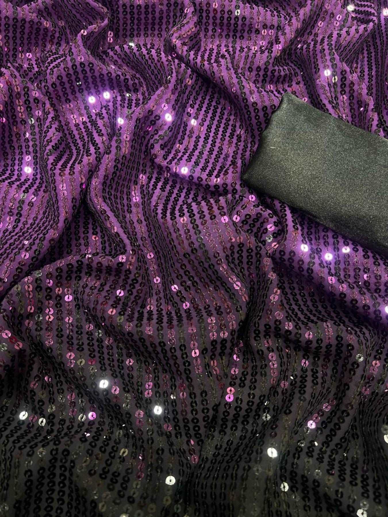 Madhuri Dixit Inspired Purple Georgette Saree - Femenica