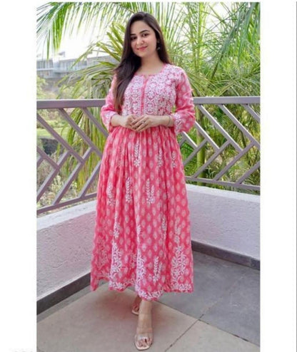 Femenica Premium Rayon Cotton Chikankari Kurti | Elegant and Comfortable Ethnic Wear - Femenica