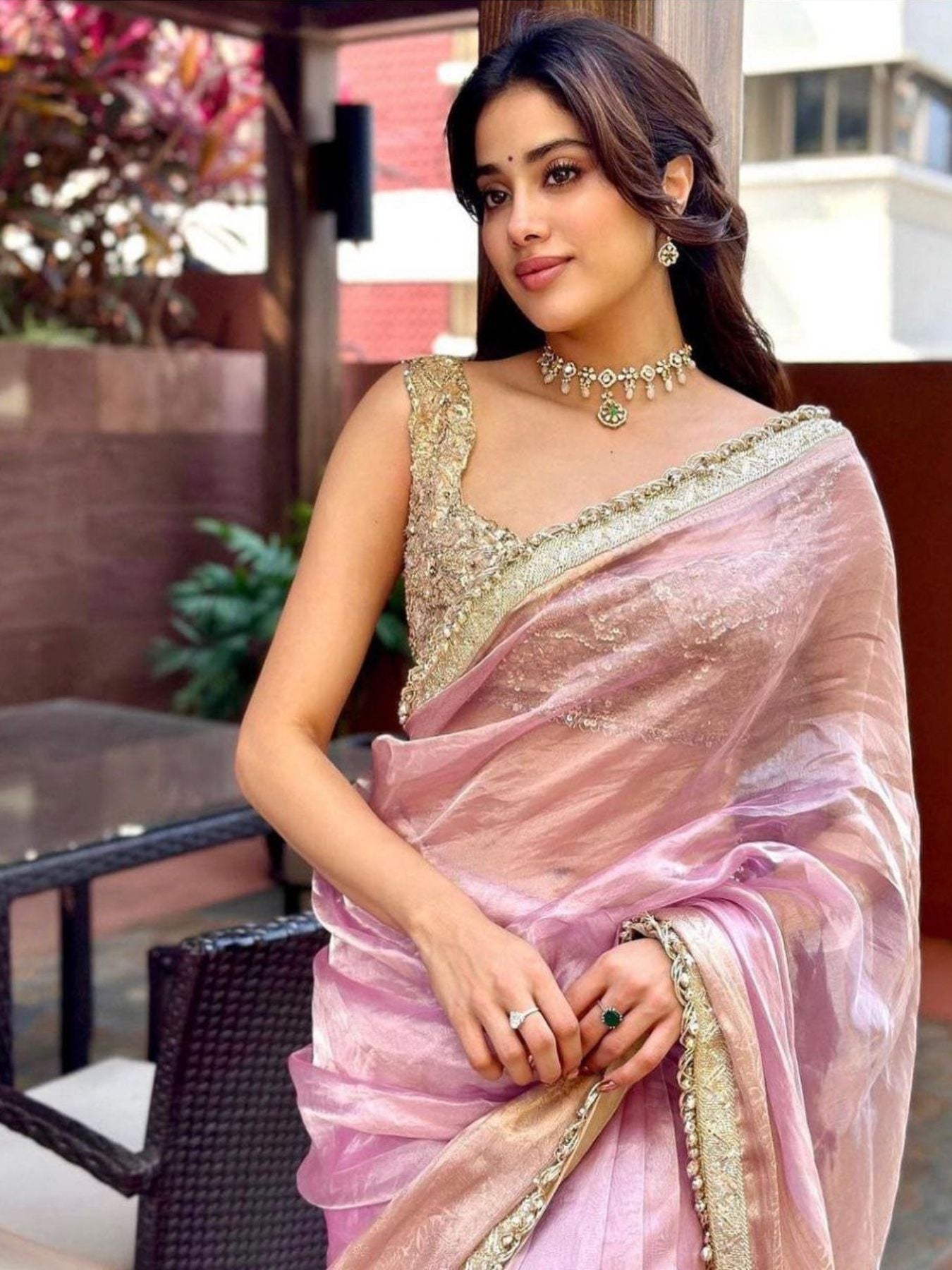 Soft Jimmy Chuu With Lace Border Saree - Femenica